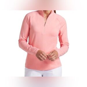 Reebok Women's Quarter-Zip Performance Pullover - Coral Pink